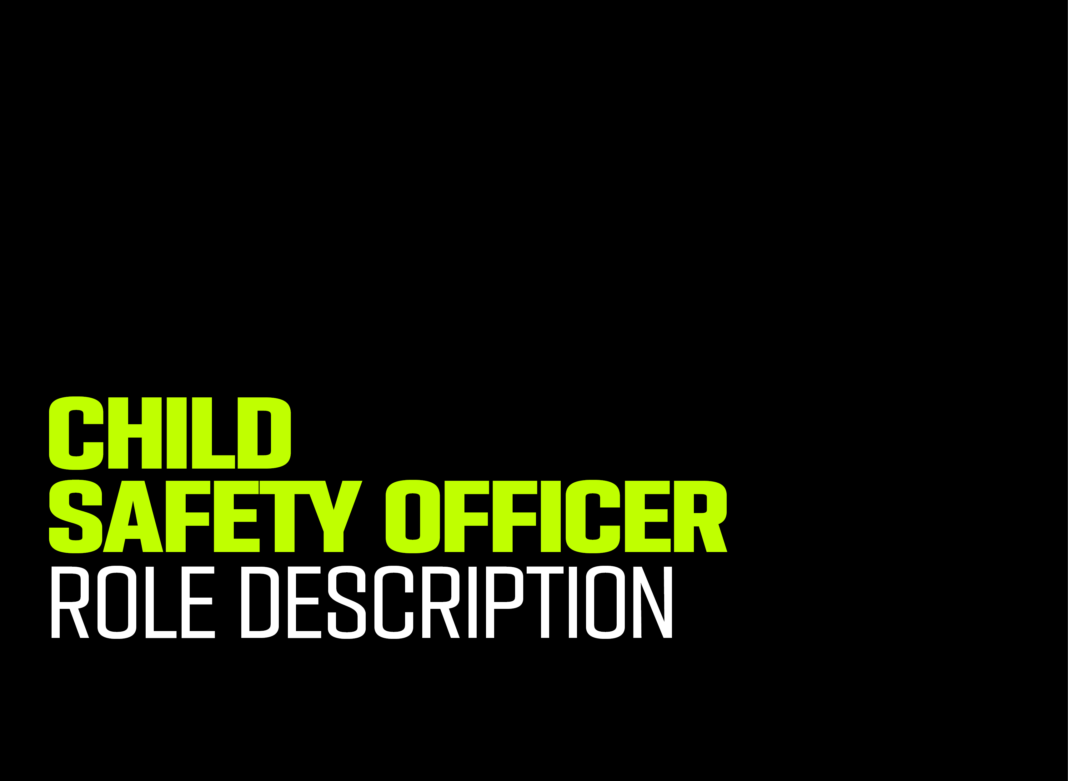 Child Safety Officer Role Description Play AFL